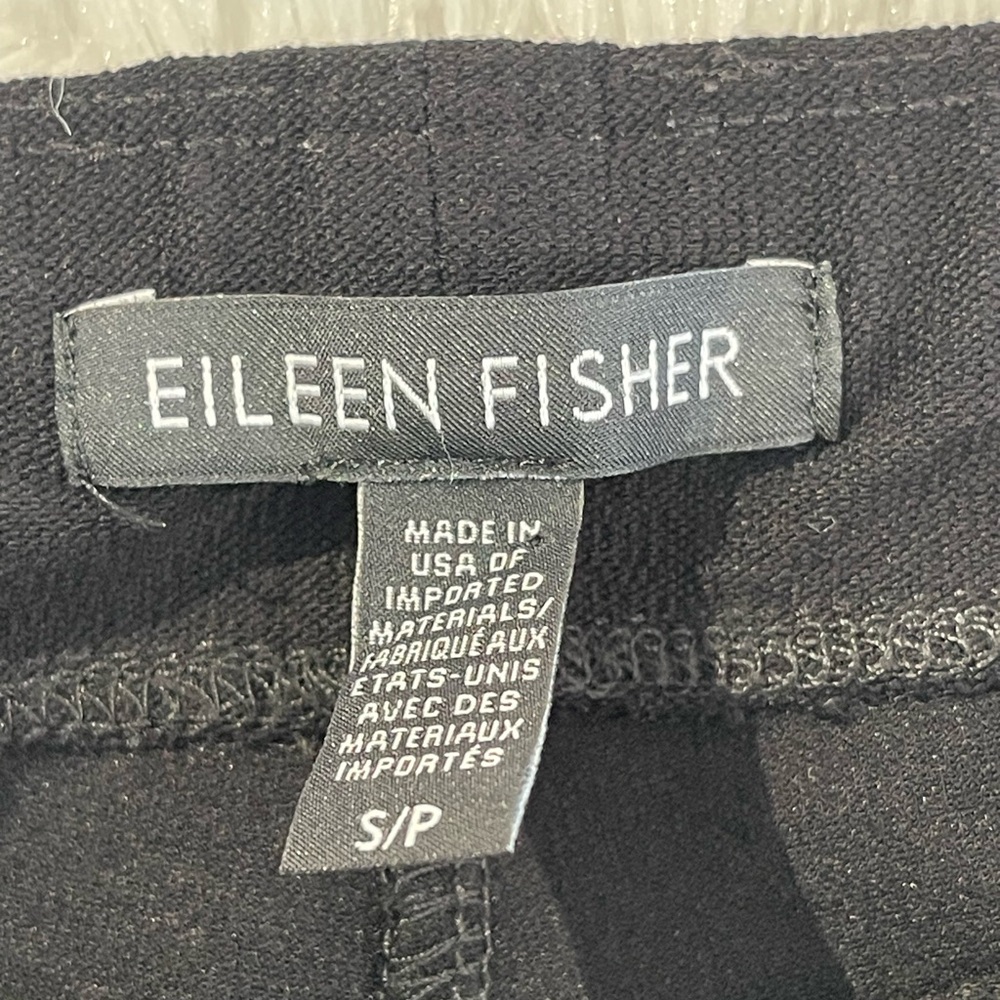 Eileen Fisher Womens Pull On Pants Size Small Petite Black Stretch Casual - Picture 3 of 8